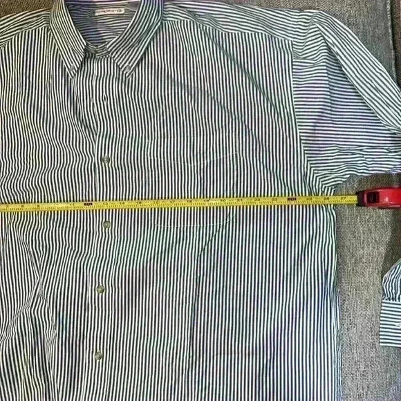 Penguin Munsingwear Shirt Mens XL Green Striped Long Sleeve Button Up - Picture 5 of 6